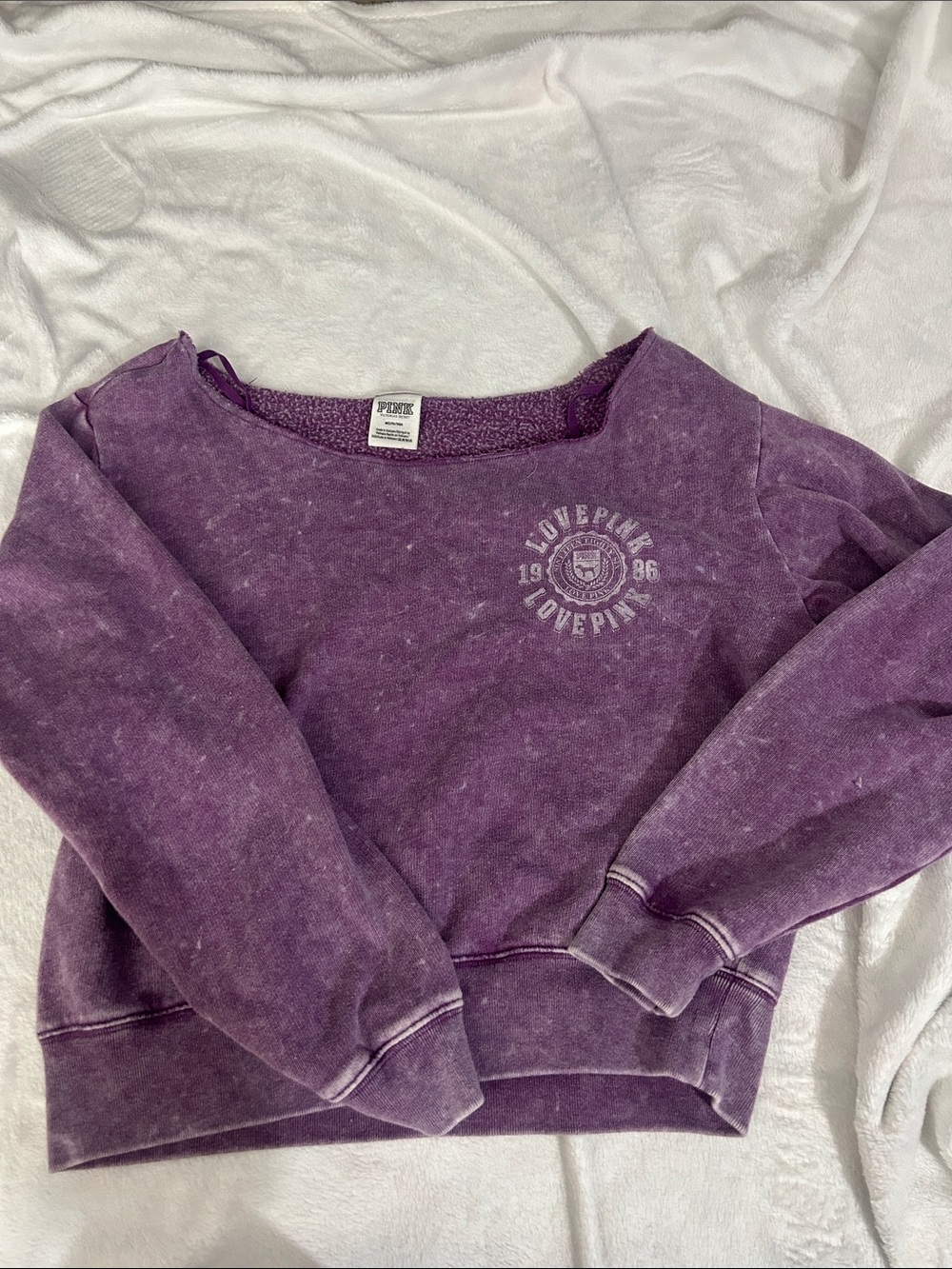 PINK Victoria's Secret Purple Mineral Wash Crewneck Sweatshirt